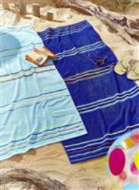 Catherine Lansfield Rainbow Cotton Beach Towel Pair Blue, 75x 150cm