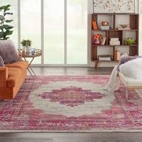 Ivory and Fuchsia Passion Rug Pink