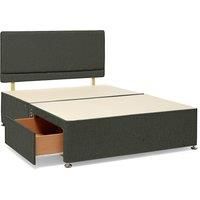 Universal 2 Drawer Chenille Divan Base with Headboard Grey