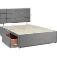 Universal 2 Drawer Linen Divan Base with Headboard Grey