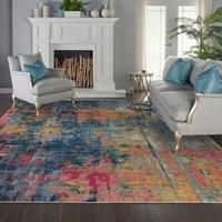 Celestial Blue and Yellow Rug MultiColoured