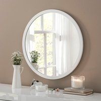 Yearn Classic Round Wall Mirror, White 60cm White