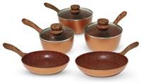 JML Copper Stone Pan 5 Piece Pan Set