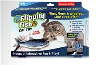 JML Flippity Fish Cat Toy - Includes Catnip & Refillable Pouch c/w Fishing Pole