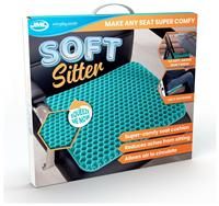 JML Soft Sitter Honeycomb Cushion - Gel Seat Cushion for Support and Flexibility, Home, Office, Gaming and Car Seat Pads - Lightweight, Durable, Breathable for All-Day Comfort and Posture, Aqua Green