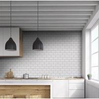 Metro Mid Grey Bevelled Ceramic Wall Tile 100 x 200mm