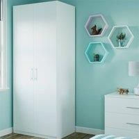 Modular Bedroom Slab Double Wardrobe - White