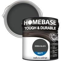 Homebase Tough & Durable Matt Paint - Zebra Black 2.5L