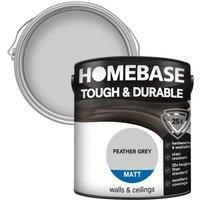 Homebase Tough & Durable Matt Paint - Feather Grey 2.5L