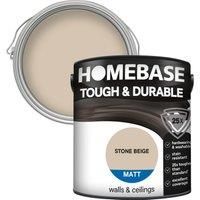 Homebase Tough & Durable Matt Paint - Stone Beige 2.5L