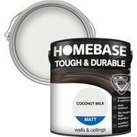 Homebase Tough & Durable Matt Paint - Coconut Milk 2.5L