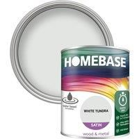Homebase Interior Quick Dry Satin Paint - White Tundra 750ml