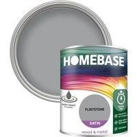 Homebase Interior Quick Dry Satin Paint - Flintstone 750ml