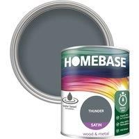 Homebase Interior Quick Dry Satin Paint - Thunder 750ml