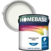 Homebase Matt Emulsion Paint Pure Brilliant White - 2.5L