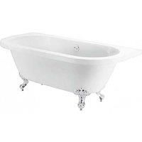 Bathstore Belmont Back to Wall Roll Top Bath with Silver Feet