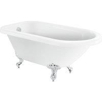 Bathstore Burford Compact Roll Top Bath with Silver Feet