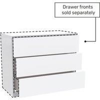 HB 3 Drawer Wide Chest Gloss White
