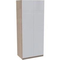 House Beautiful Honest Double Wardrobe, Oak Effect Carcass - Gloss White Slab Door (W) 900mm x (H) 2196mm