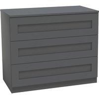 House Beautiful Realm Wide Chest of Drawers - Carbon Grey Shaker (W) 900mm x (H) 756mm