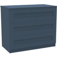 House Beautiful Realm Wide Chest of Drawers - Navy Blue Shaker (W) 900mm x (H) 756mm