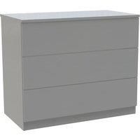 House Beautiful Honest Wide Chest of Drawers - Gloss Grey Slab (W) 900mm x (H) 756mm