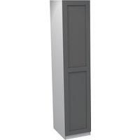 House Beautiful Realm Single Wardrobe, White Carcass - Carbon Grey Shaker Door (W) 450mm x (H) 2196mm