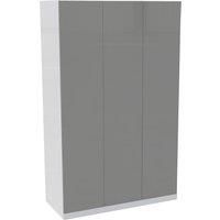 House Beautiful Honest Triple Wardrobe, White Carcass - Gloss Grey Slab Doors (W) 1350mm x (H) 2196mm