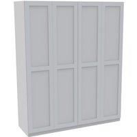 House Beautiful Realm Quad Wardrobe, White Carcass - White Shaker Doors (W) 1800mm x (H) 2196mm