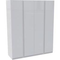 House Beautiful Escape Quad Wardrobe, White Carcass - Gloss White Handleless Doors (W) 1800mm x (H) 2196mm
