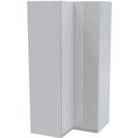 House Beautiful Escape Corner Wardrobe, White Carcass - Gloss White handleless Doors (W) 1053mm x (H) 2196mm