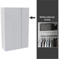 House Beautiful Escape Fitted Look Triple Wardrobe, White Carcass - Gloss White Handleless Doors (W) 900mm x (H) 2196mm
