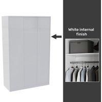 House Beautiful Honest Fitted Look Triple Wardrobe, White Carcass - Gloss White Slab Doors (W) 900mm x (H) 2196mm