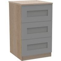 House Beautiful Realm Narrow Chest of Drawers - Oak Effect Carcass, Grey Shaker Drawer Fronts (W) 450mm x (H) 756mm