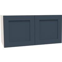 House Beautiful Realm Double Bridging Unit, White Carcass, Navy Blue Shaker Door (W)900mm x (H)450mm