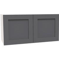 House Beautiful Realm Double Bridging Unit, White Carcass, Charcoal Grey Shaker Door (W) 900mm x (H) 450mm