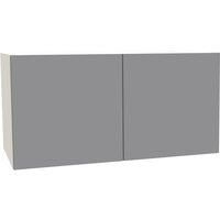 House Beautiful Honest Double Bridging Unit, White Carcass, Gloss Grey Slab Door (W) 900mm x (H) 450mm