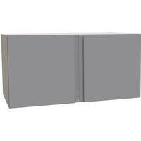 House Beautiful Escape Double Bridging Unit, Grey Carcass, Gloss Grey Handleless Door (W) 900mm x (H) 450mm