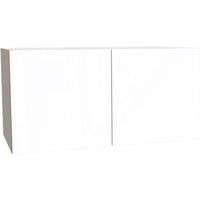 House Beautiful Honest Double Bridging Unit, Grey Carcass, Gloss White Slab Door (W) 900mm x (H) 450mm