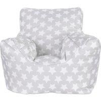 Kids Grey Star Bean Chair Grey/White