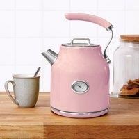 Retro 1.7L 3kW Pink Jug Kettle Pink and Silver