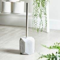 Marble Effect Resin Toilet Brush White