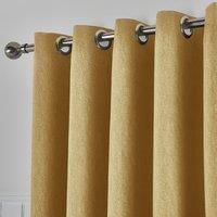 Tyla Ochre Blackout Eyelet Curtains Yellow
