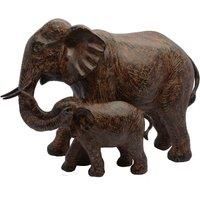 Dorma Mother and Baby Elephant Sculpture Brown