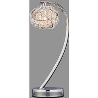 Dunelm Cecilie Glass and Steel Table Lamp H36cm - (Chrome) B+