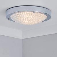 Aegean Crystal Bathroom Flush Ceiling Fitting Clear, Chrome