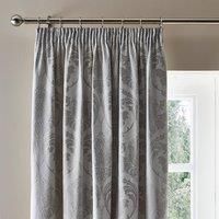 Zahra Silver Jacquard Pencil Pleat Curtains Silver