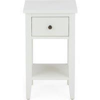 Lynton Compact White Slim Bedside Table White