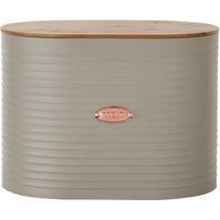Metal Grey and Copper Bread Bin Grey