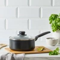 Dunelm Essentials Aluminium 20cm Saucepan Black